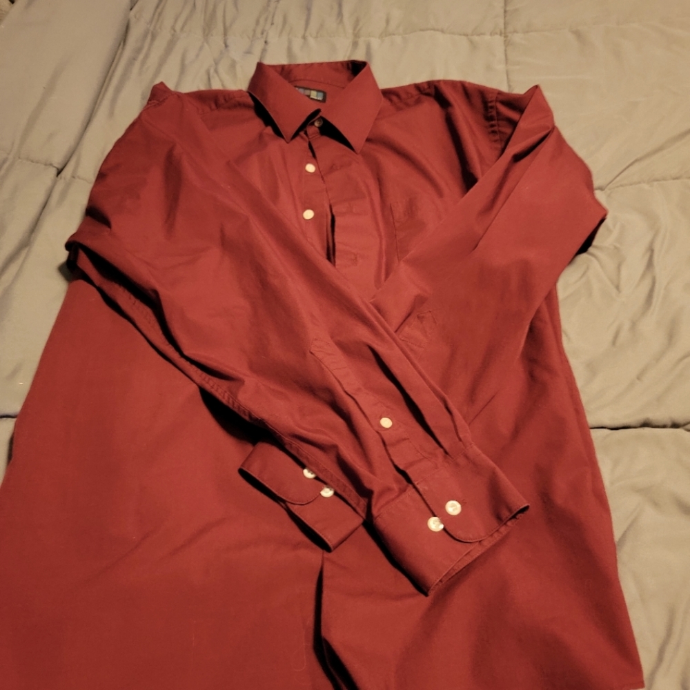 Button up red shirt